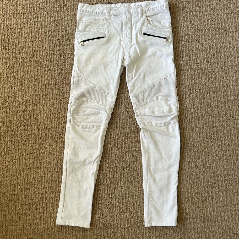 Balmain Paris Men’s Designer White Denim Jeans